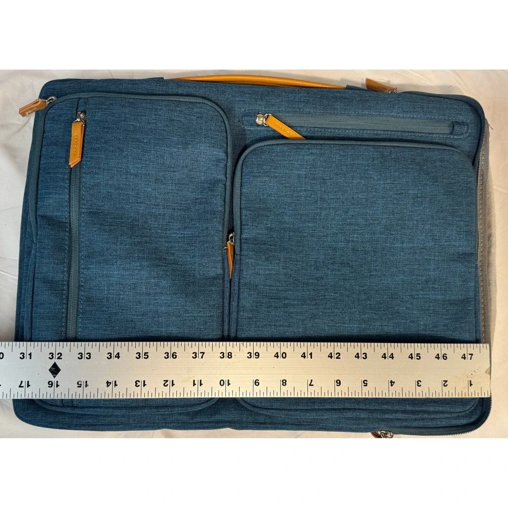 Mosiso Laptop Briefcase Bag Teal Blue Heather 15.6-16 Inch Messenger Case